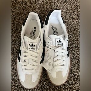 adidas White and Black Court-Style Low-Top Sneakers
